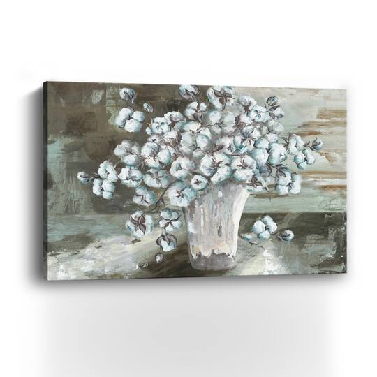 Farmhouse Cotton Bolls Still Life Canvas Giclee